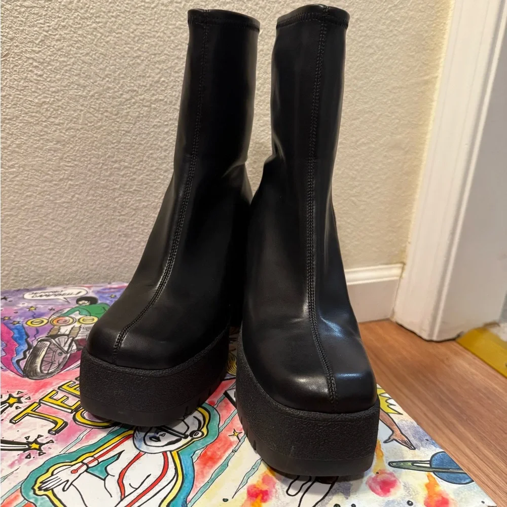 Black Platform Ankle Boots-Jeffrey Campbell - Burning Man - Picture 6 of 7
